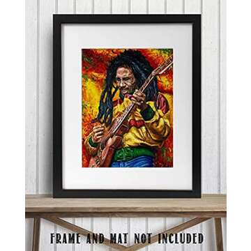 Bob Marley Wall Art Print - Vibrant Reggae Music Poster