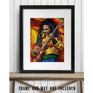 Bob Marley Wall Art Print - Vibrant Reggae Music Poster