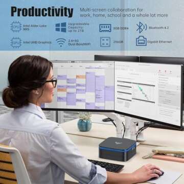 KAMRUI AK1PLUS N95 Mini PC with 4K Dual Monitor Support