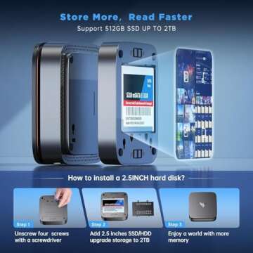 KAMRUI AK1PLUS N95 Mini PC with 4K Dual Monitor Support