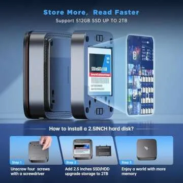 KAMRUI AK1PLUS N95 Mini PC with 4K Dual Monitor Support