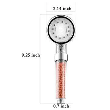 LED Shower Head Color Changing, High Pressure Filter Filtration Shower Head with Handheld for Repair Dry Skin and Hair Loss - Color Changes with Water Temperature, Automatically No Batteries Needed
