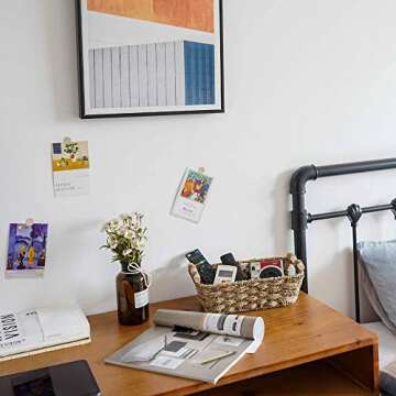 GRANNY SAYS Hand-Woven Medium Storage Baskets with Wooden Handles, Seagrass Wicker Baskets for Organizing, Trapezoid Decorative Baskets, 12 inch x 7.1 inch x 4.7 inch, Set of 2