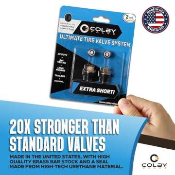 Colby Valve Ultimate Permanent Tire Valve Stem Replacement System | Valve Stem Short | No Need to Remove Tire | Tire Valve Stem Kit Made in USA from Quality 360 Brass Components