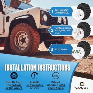 Colby Valve Ultimate Permanent Tire Valve Stem Replacement System | Valve Stem Short | No Need to Remove Tire | Tire Valve Stem Kit Made in USA from Quality 360 Brass Components