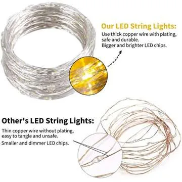 USB Fairy String Lights with Switch and Power Adapter, 66 Feet 200 Led Firefly Lights for Bedroom Wall Ceiling Christmas Tree Wreath Craft Wedding Party Decoration, Warm White