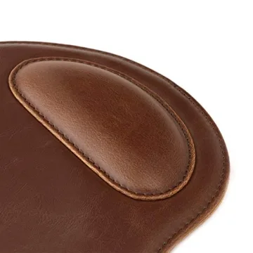 Londo Leather Oval Mousepad with Wrist Rest for Comfort