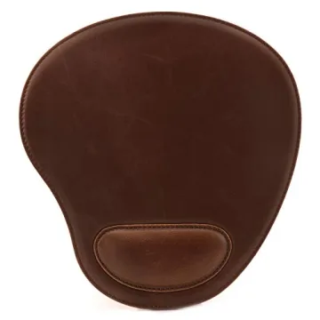 Londo Leather Oval Mousepad with Wrist Rest for Comfort