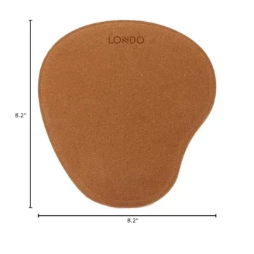 Londo Leather Oval Mousepad with Wrist Rest for Comfort