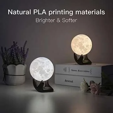 BRIGHTWORLD Moon Lamp 3D Printed Night Light