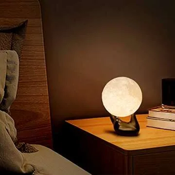 BRIGHTWORLD Moon Lamp 3D Printed Night Light