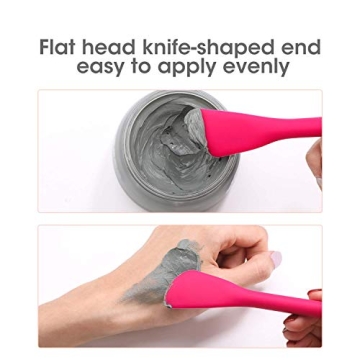 Oneleaf Silicone Face Mask Brush Double-head,2 PCS Premium Quality Soft Face Mask&Facial Cleansing Brush,Facials, Mud,Clay Mask,DIY,Modeling Mask,Body Lotion,and BB CC Cream,Pore Cleaner-PINK+RED