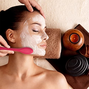 Oneleaf Silicone Face Mask Brush Double-head,2 PCS Premium Quality Soft Face Mask&Facial Cleansing Brush,Facials, Mud,Clay Mask,DIY,Modeling Mask,Body Lotion,and BB CC Cream,Pore Cleaner-PINK+RED