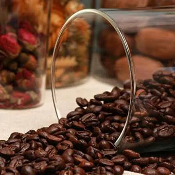 IDEALUX Glass Storage Jars Set of 2(25oz/750ml) with Airtight Seal Wooden Lid Stackable Kitchen Canisters for Candy, Coffee Bean Cookie, Rice, Sugar, Flour, Pasta, Nuts, Coffee