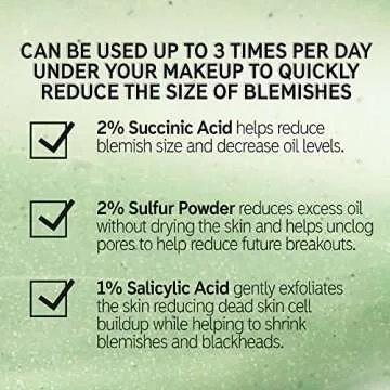 The INKEY List Succinic Acid Treatment, Helps Reduce Blemishes, Dead Skin Cells and Oil in Pores Without Causing Dry Skin, 1% Salicylic Acid, 0.50 fl oz