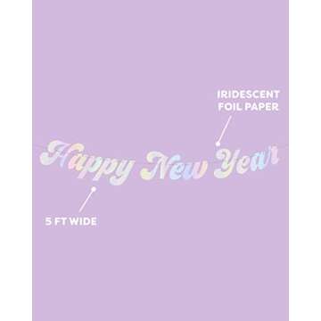 xo, Fetti New Years Eve Party Banner - Iridescent | NYE Party Favors, Happy New Year Decorations, NYE 2023 Decor