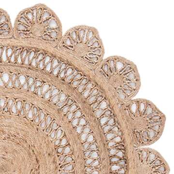 SAFAVIEH Natural Fiber Collection Area Rug - 3' Round, Natural, Handmade Boho Country Charm Jute, Ideal for High Traffic Areas in Living Room, Bedroom (NFB253A)