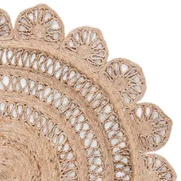 SAFAVIEH Natural Fiber Collection Area Rug - 3' Round, Natural, Handmade Boho Country Charm Jute, Ideal for High Traffic Areas in Living Room, Bedroom (NFB253A)