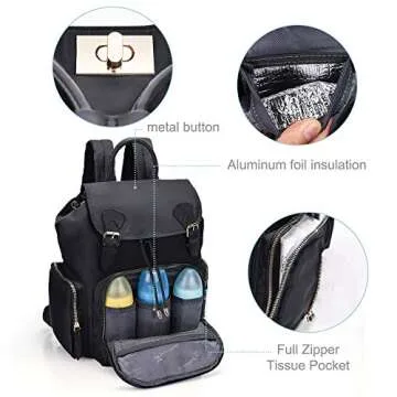 Hafmall Diaper Backpack Diaper Bag with Stroller Hooks, Pañaleras para Bebe, Diaper Backpack for Mom