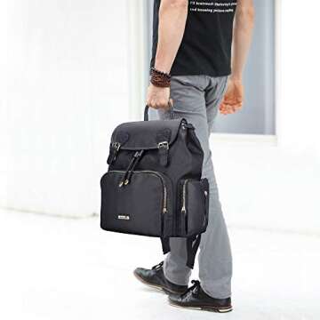 Hafmall Diaper Backpack Diaper Bag with Stroller Hooks, Pañaleras para Bebe, Diaper Backpack for Mom