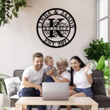 Personalized Family Name Sign Custom Last Name Metal Sign Personalized Metal Sign Personalized Monog...