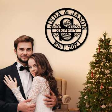 Personalized Family Name Sign Custom Last Name Metal Sign Personalized Metal Sign Personalized Monogram Wall Decor Split Letter Name Metal Monogram Signs