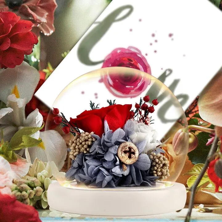 Eternal Rose Gift in Glass Dome for All Occasions