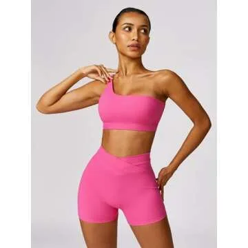 ABOCIW Women's One Shoulder Workout Set - Stylish Activewear