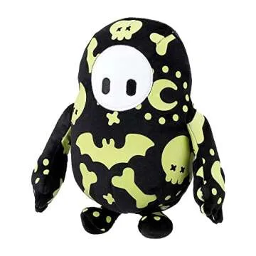 FALL GUYS Ultimate Knockout Small 8" Collectible Plush Toy - Glow in The Dark Spooky Doodles