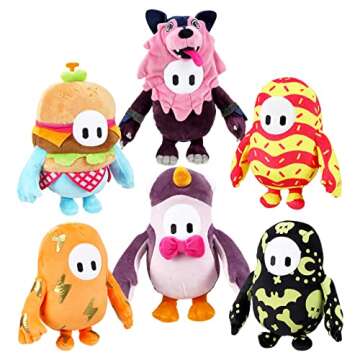 FALL GUYS Ultimate Knockout Small 8" Collectible Plush Toy - Glow in The Dark Spooky Doodles