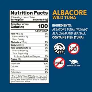 Wild Planet Albacore Tuna, Sustainably Caught, Pack of 12