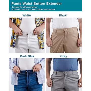 YUANHANG Pants Waist Button Extender: 16Pcs Button Extenders for Jeans - Women Men Pants Waist Exten...