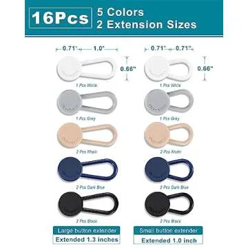 Pants Waist Extender for Comfort – 16Pcs Button Set