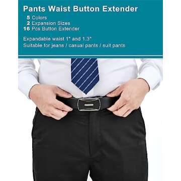 Pants Waist Extender for Comfort – 16Pcs Button Set
