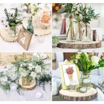 2 Pack Wood Slices for Centerpieces 8-9 inches Nature Unfinished Round Wood Chips for Crafts, Large Wood Slabs for Weddings Centerpieces Decor and DIY Painting Crafts