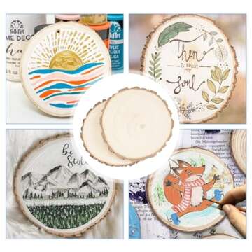 2 Pack Wood Slices for Centerpieces 8-9 inches Nature Unfinished Round Wood Chips for Crafts, Large Wood Slabs for Weddings Centerpieces Decor and DIY Painting Crafts