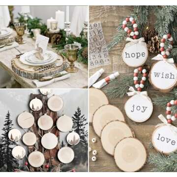 2 Pack Wood Slices for Centerpieces 8-9 inches Nature Unfinished Round Wood Chips for Crafts, Large Wood Slabs for Weddings Centerpieces Decor and DIY Painting Crafts