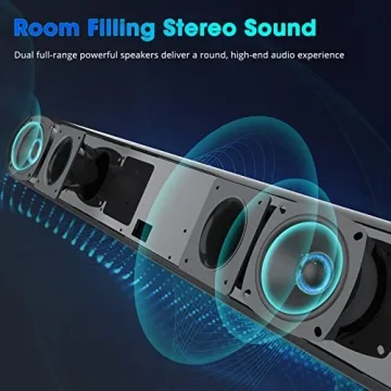 BESTISAN Soundbar Bluetooth 5.0 Enhanced Bass Wall Mountable