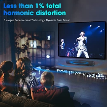 BESTISAN Soundbar Bluetooth 5.0 Enhanced Bass Wall Mountable