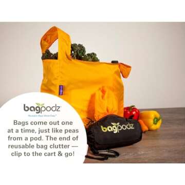 Sturdy Reusable Grocery Bags Foldable and Washable - Made From RipStop Nylon Hold 50lbs - Designed i...