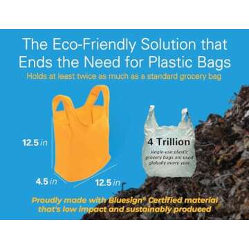 Sturdy Reusable Grocery Bags Foldable and Washable - Made From RipStop Nylon Hold 50lbs - Designed in USA Reusable Shopping Bags Inside a Compact Pod with Carry Clip - 10 Pack in Orange