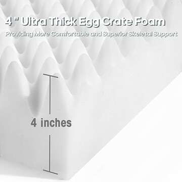 Bedfolks 4" Thick Orthopedic Dog Bed for Large Dogs, Egg Crate Foam Dog Bed with Lining and Removable Cover, Reversible Washable Dog Mattress for Crate, Cowhide