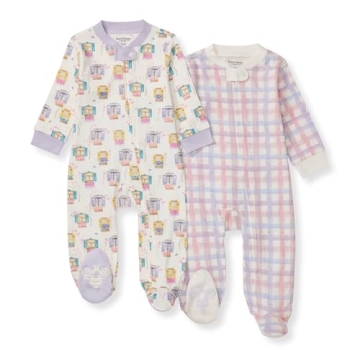 Burt's Bees Baby Girls Footed One-piece Pajamas, Sleep and Play Loose Fit, 100% Organic Cotton, Size...