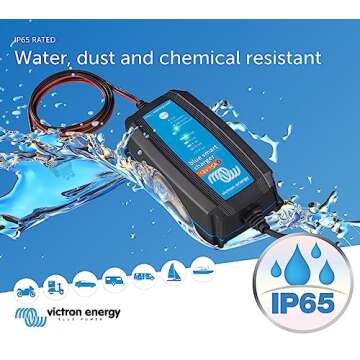 Victron Energy Blue Smart IP65 Smart Car Battery Charger 12V 15A, Float & Trickle Charger and Desulfator for Motorcycle, ATV, RV, Lithium and Deep Cycle Batteries