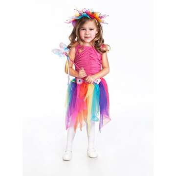 Little Adventures Rainbow Wand & Halo Tiara Fairy Princess Dress Up Costume Accessory