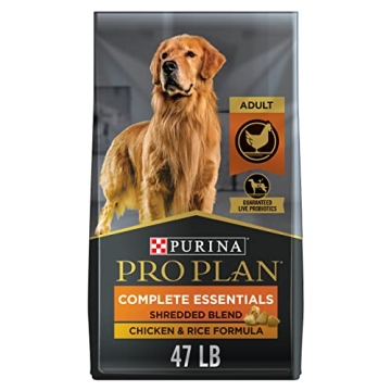 Premium Purina Pro Plan Shredded Blend Chicken and Rice Dry Dog Food with Probiotics - 47 lb. Bag