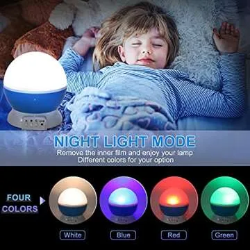 Votozi Night Light for Kids, Kids Night Light, Moon and Star Projector 360 Degree Rotation - 4 LED Bulbs 9 Light Color Changing with USB Cable, Unique Gift for Men Women Children