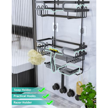 Stylish HapiRm Shower Caddy - Rustproof & No Drilling