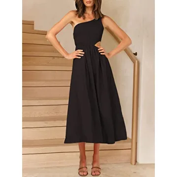 Stylish ANRABESS Women's One Shoulder Summer Dress