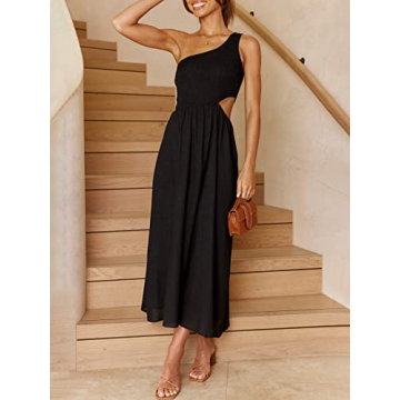 Stylish ANRABESS Women's One Shoulder Summer Dress